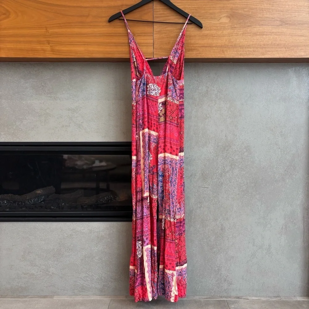 Free People Margarita Bohemian Patchwork Flowy Jumpsuit, Size 2